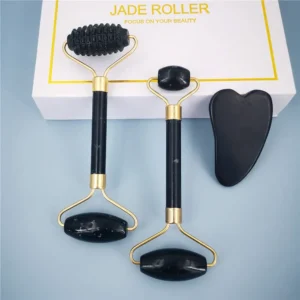 Obsidian Jade Roller Massager Gouache Scraper For Face Facial Skin care